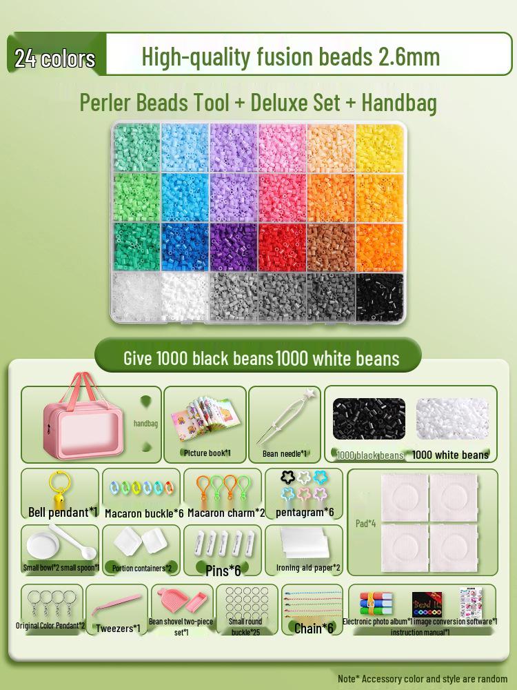 Pyssla 2.6mm Fuse Beads DIY Kit: Complete Set with Tools and Storage Bag