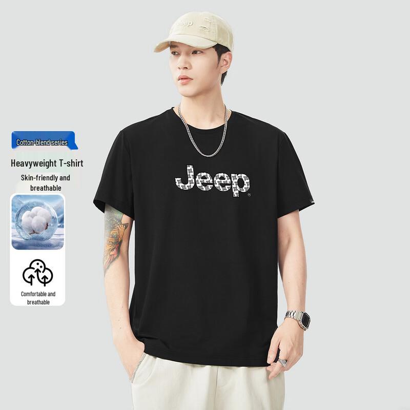 JEEP Men s Summer Cotton Soft Breathable Crew Neck T-Shirt XL