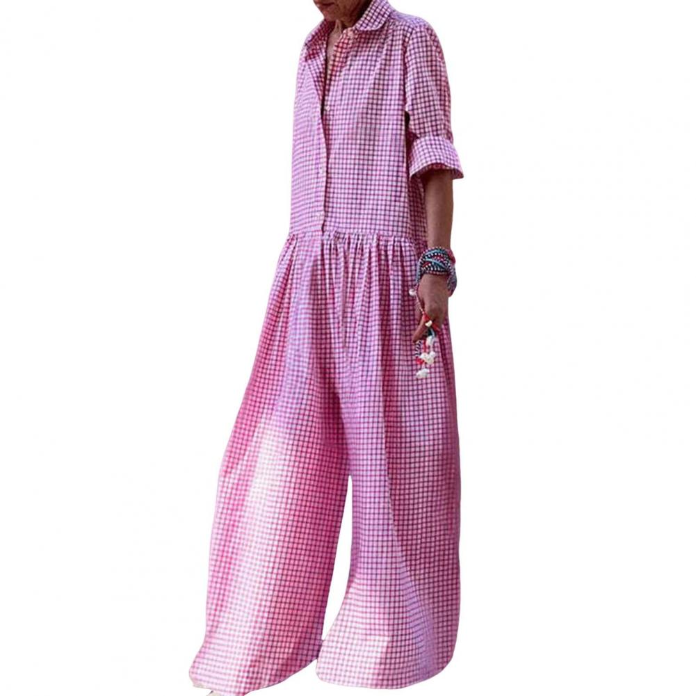 Tuta Lunga Estiva Cotone Lino Casual Tute Donna Strisce Ampia Maxi Tuta Abbigliamento Vacanze per Donne