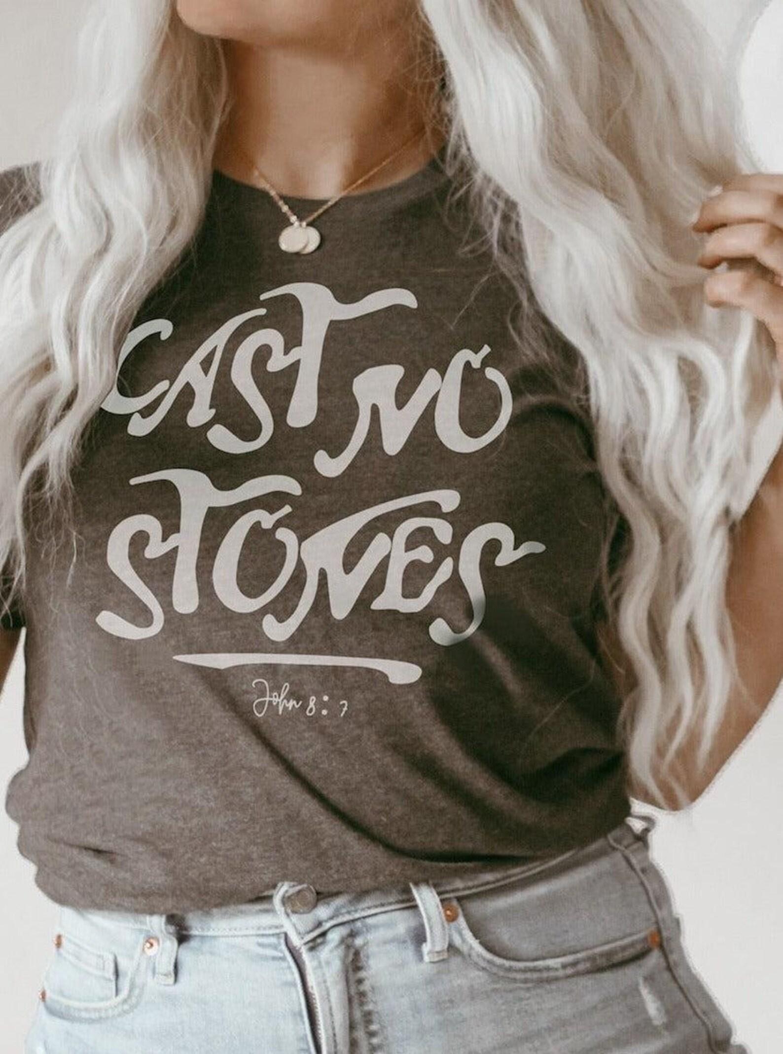 Cast No Stones | Scripture T-Shirt | Ruby s Rubbish® M