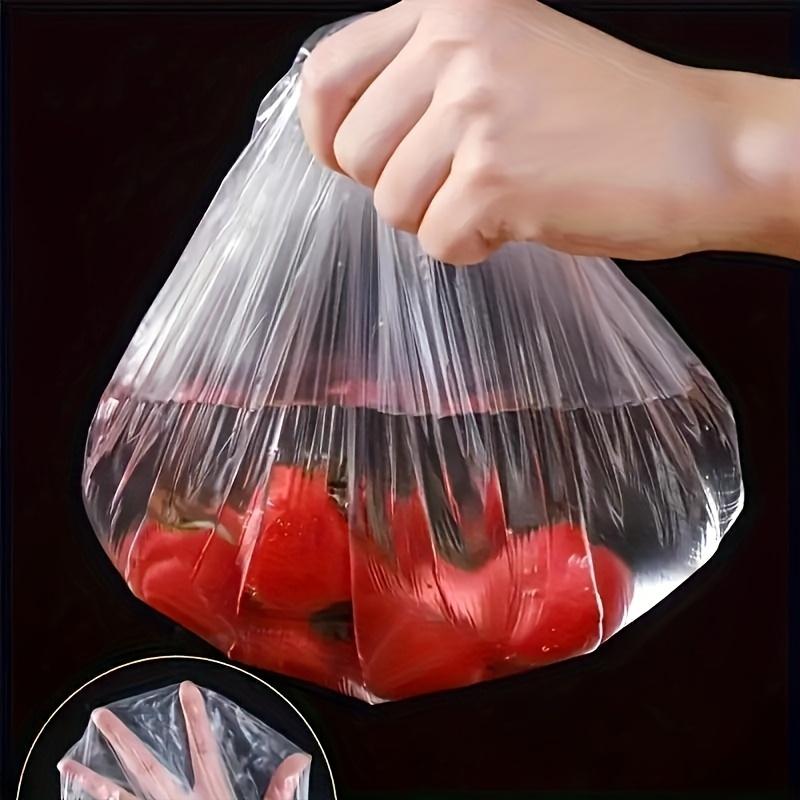 100pcs Elastic Food Storage Covers - Clear Retractable Plastic Dish Sealing Film, Unscented, Perfect Alternative to Cling Film