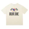 High Street Oversize Couple T-Shirt American Streetwear Print YYZP RHUDE Short Sleeve Tee Teens