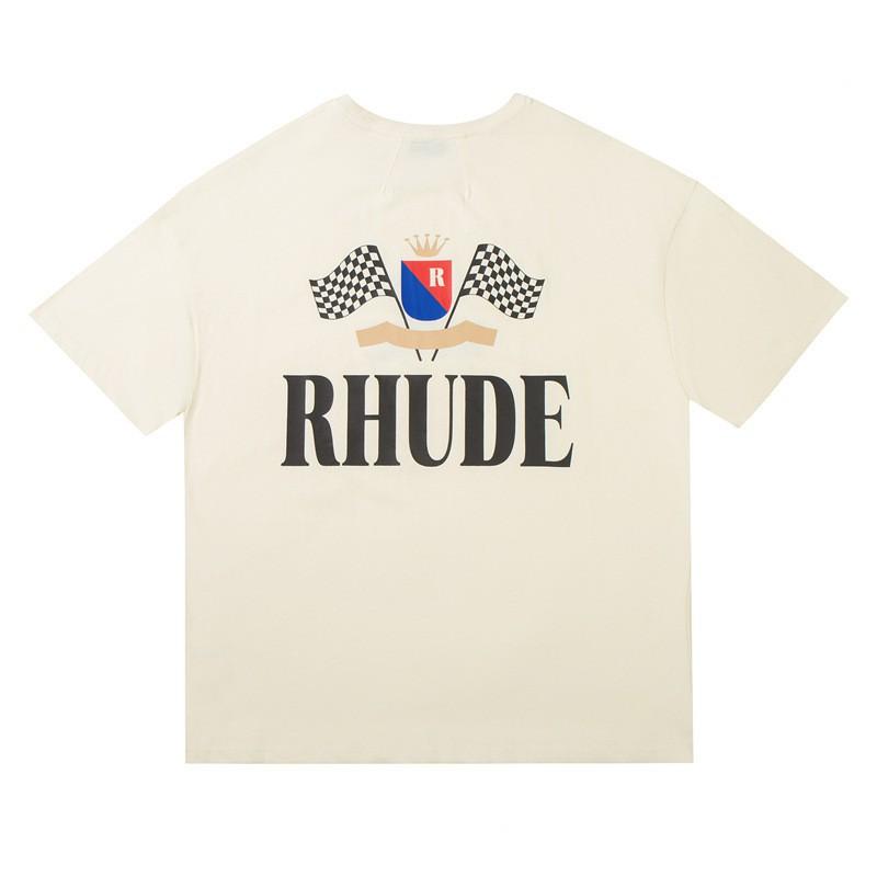 High Street Oversize Couple T-Shirt American Streetwear Print YYZP RHUDE Short Sleeve Tee Teens