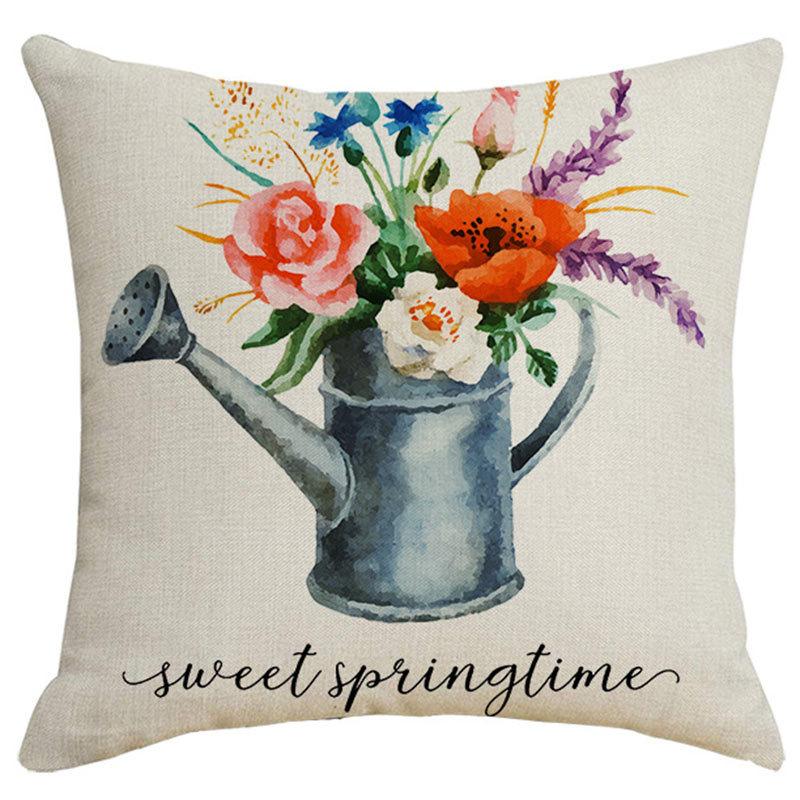 Spring Pillow Case Sofa Waist Pillow Case Garland Truck Light Luxury Home Office Pillow Pillow Case