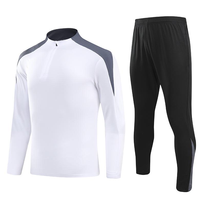 

2324 Royal Madrid Special Edition Long Sleeve Football Uniform Set Men S Autumn And Winter Competition Training Uniform Set Half Zipper Suit 140 білий