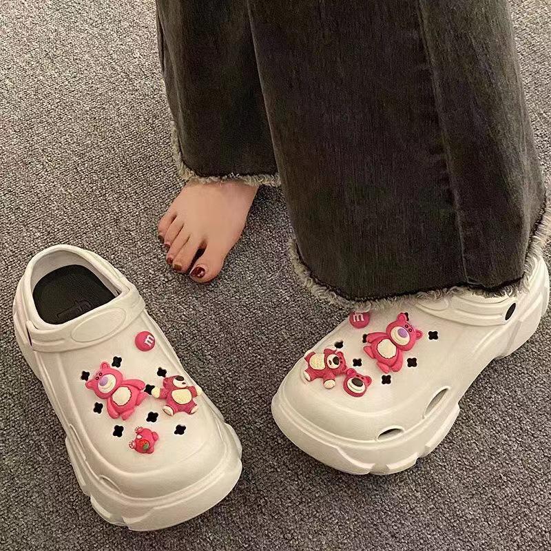 Sabotți cu talpă groasă pentru femei, care adaugă înălțime: Elegant, Antiderapant, Respirabil, Cu vârf închis pentru Exterior, Birou, Sală de operații sau pentru Purtare de vară.