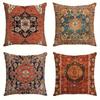 Kleurrijk Patroon Kussenhoezen Oranje Rood Etnisch Design Decoratieve Kussenhoezen Voor Bank Bed Bank Woonkamer Buiten Huisdecoratie