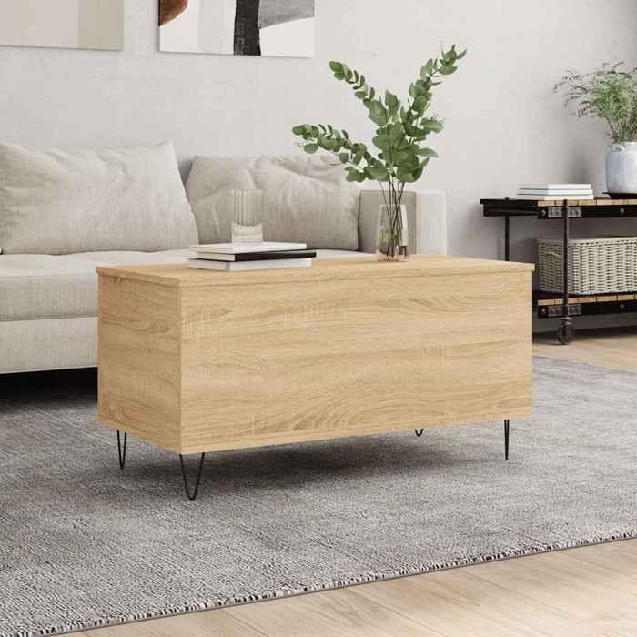 VidaXL Coffee Table Sonoma Oak 90x44.5x45 Cm Engineered Wood 830975