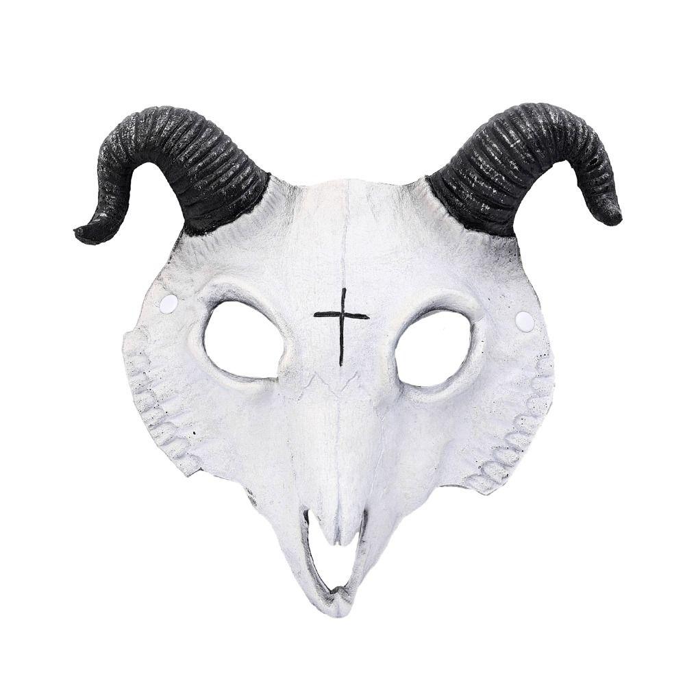 PU Goat Skull Masks Animal Shaped Halloween Horror Mask Halloween Party Decor  Rave Stage Show