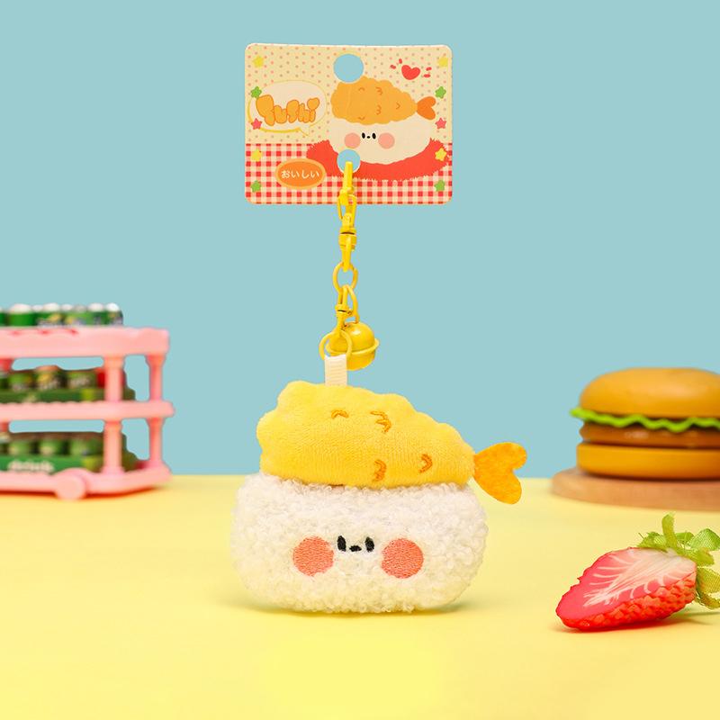 

Cute Cartoon Sushi Plush Keychain Creative Food Keyring Lovely Bag Pendant Backpack Hanging Decoration Key Holder Couple Gifts