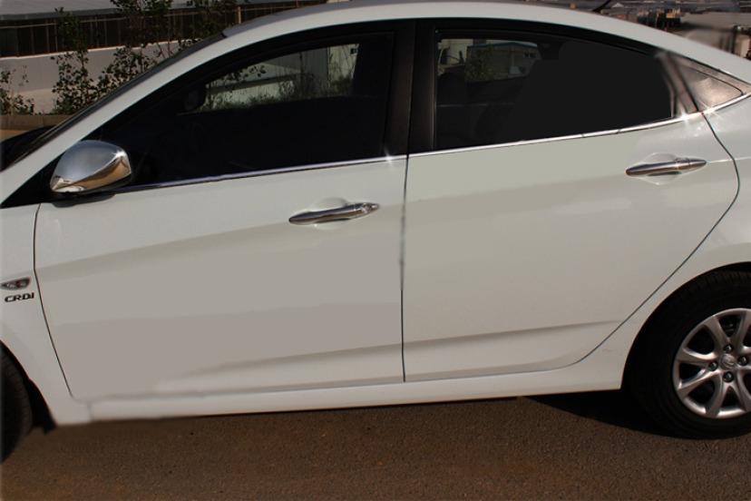 

Lower glass moldings (6 pcs., stainless) OmsaLine - Italian stainless steel for Hyundai Accent 2011-2017