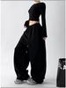 Women's High-Waist Classic Sports Sweatpants - Spring/Autumn 2025, Slimming Loose Fit, Straight Wide Leg Long Pants.