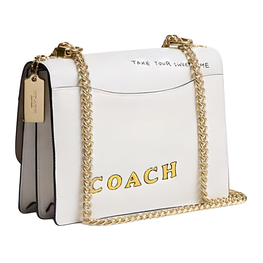 Coach Klare 21 Sketch Print Chain Strap Leather Crossbody Bag Small Women Bags Chalk-White CAK15-IMCAH