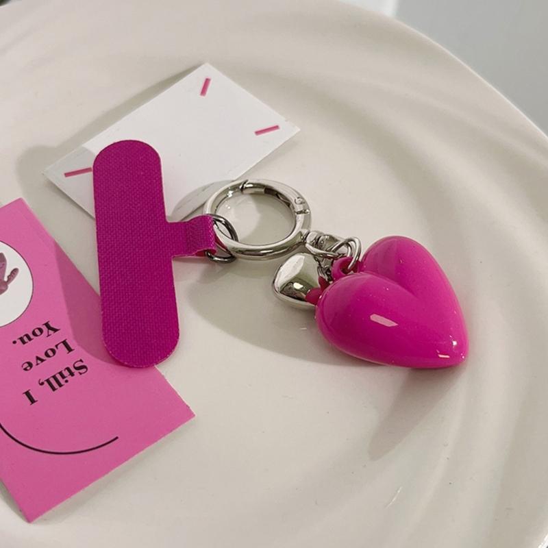 Cute Love Heart Pendant Pendant Keychain Stylish Keyring for Women Girls Bag Charm Elegant Purse Backpack Accessory