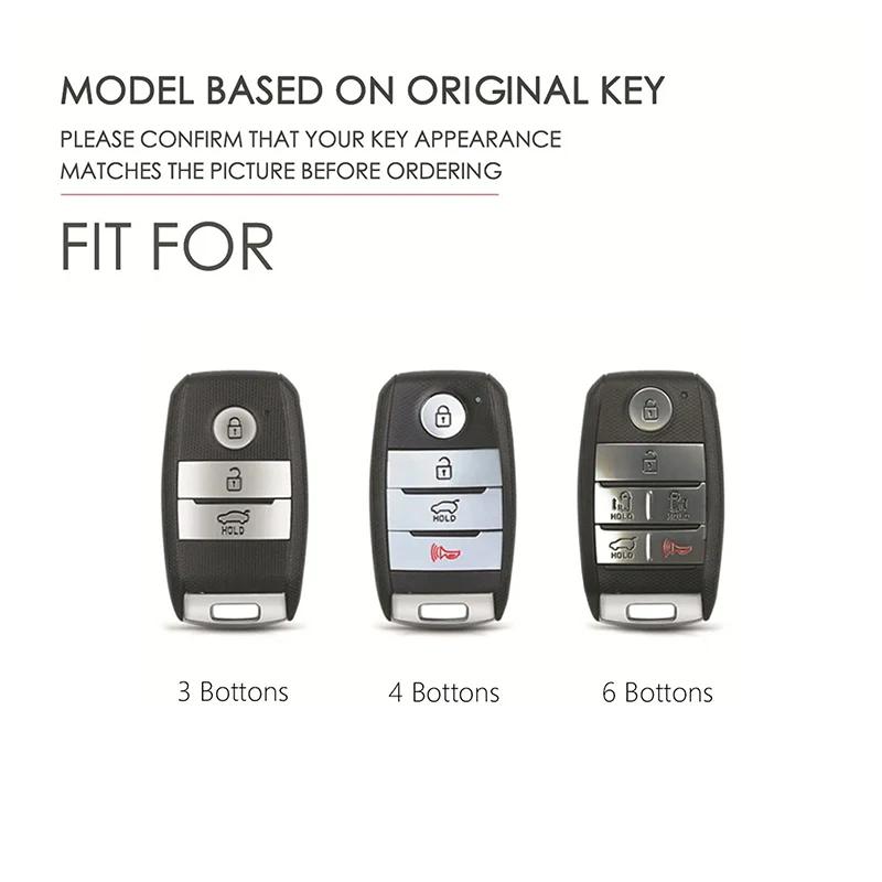 3 4 6 Buttons Key Fob Remote Fit For Kia Sportage Cerato Optima K3 K4 K5 Rio Picanto K2 Soul Sorento Ski Sedona Genuine Leather Auto Key Fob Cover