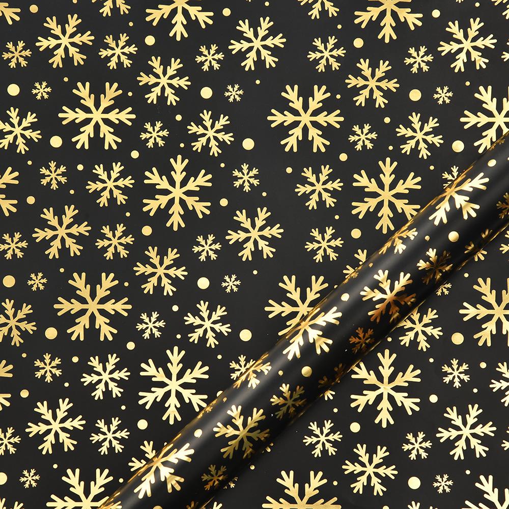 Rentierbedrucktes Geschenkpapier Heißfolien-Geschenkpapier Schwarz-Gold-Geschenkpapier Klassischer Glamour für Weihnachten