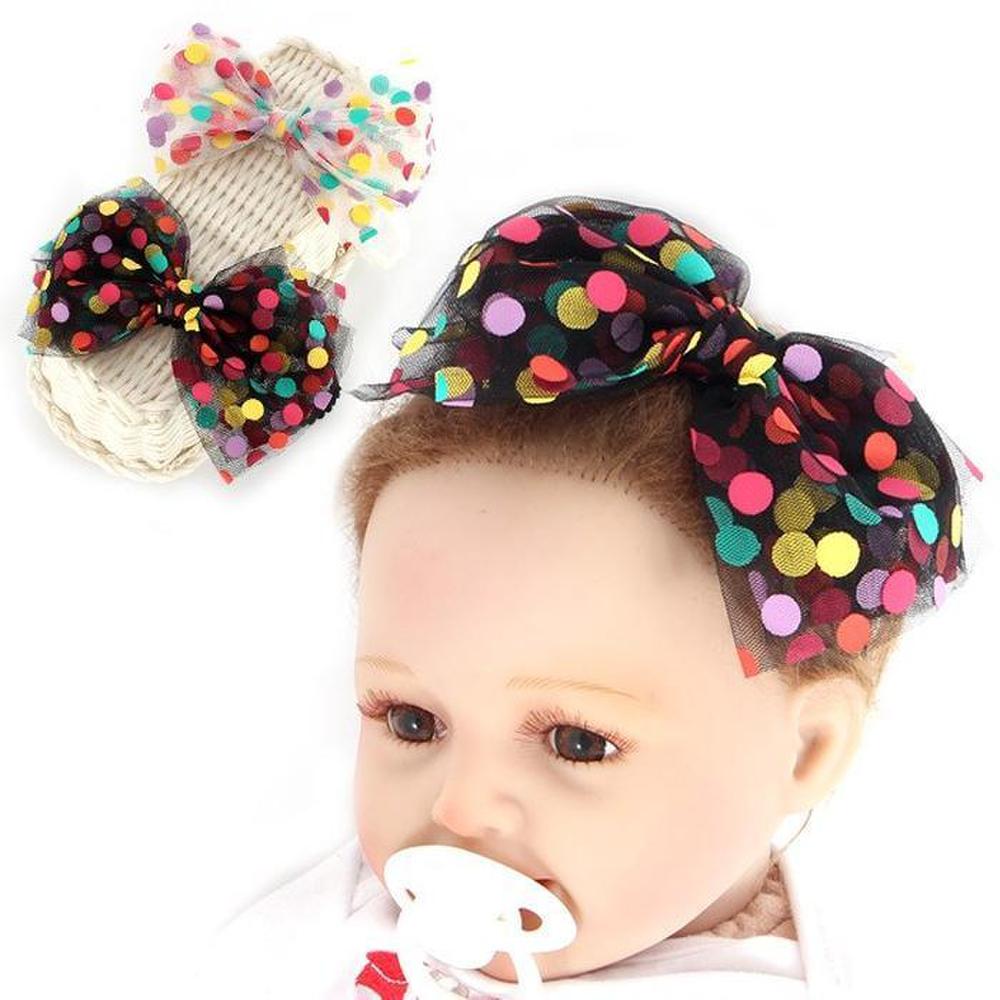 

Colorful Round Big Ribbon Baby Hairband (5822755) white