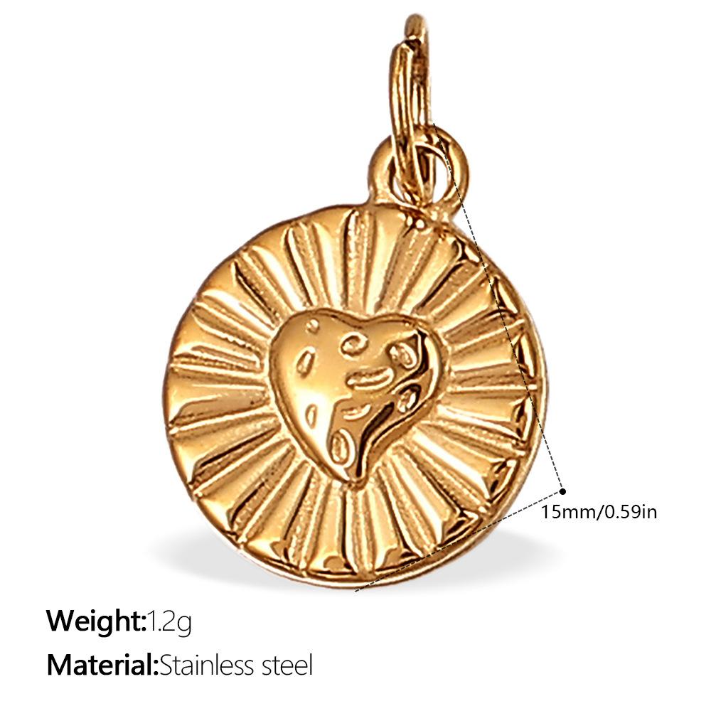  DIY Stainless Steel Gold Color PVD Plated Heart-Shaped Pendant Accessory for Handmade Jewelry Making Wholesale