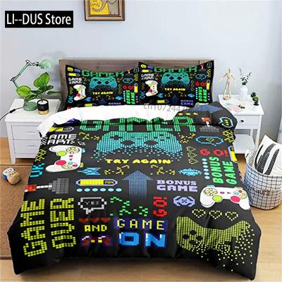 Game Handle Duvet Cover For Boys Video Games Comforter Cover Bed For Teen Boys Bedroom Decoration Gamepad Controller Quilt Cover