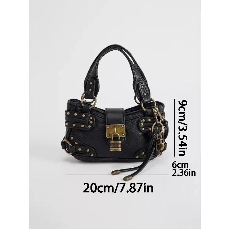 Ladies' Handbag 2026 Summer New Style Rivet Retro Street Motorcycle Bag Mini Crossbody Bag Mobile Phe Bag Women's Bag