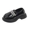 Girls PU Leather Shoes for Party Wedding Beaded Kids Princess Loafers Shoes with Pearl Slip-on Children Performance Shoes I07214