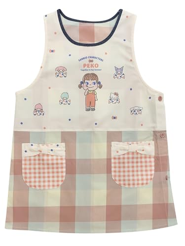 Atelier Momo & Momo Peko x Sanrio Characters Apron, Side Opening, Check Pattern, Red, Women s, Sizes M-L, PKA43977-51