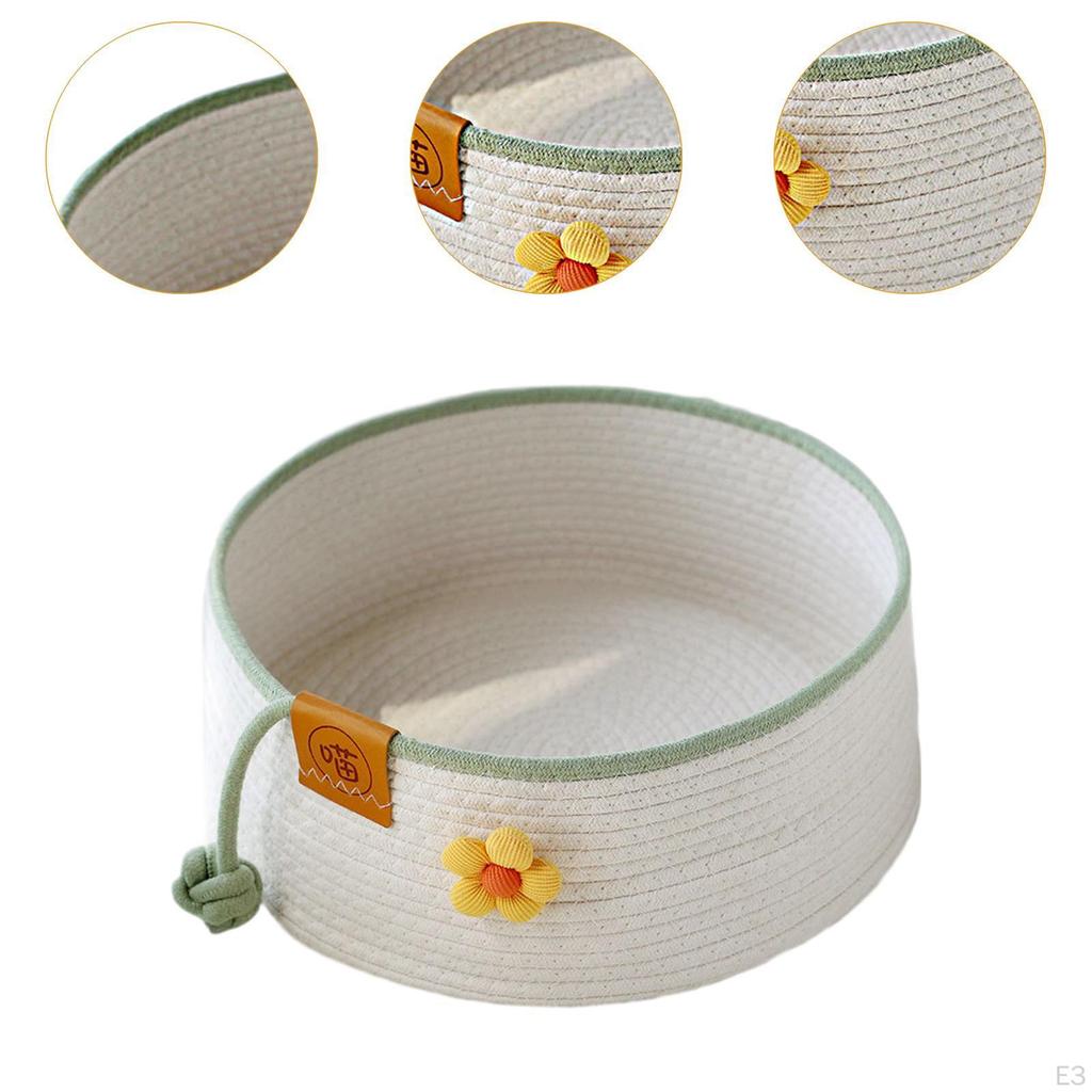 Cat Bed Cotton Rope Handwoven Furniture Protection Easy To Clean Universal Sleeping House Cute Style