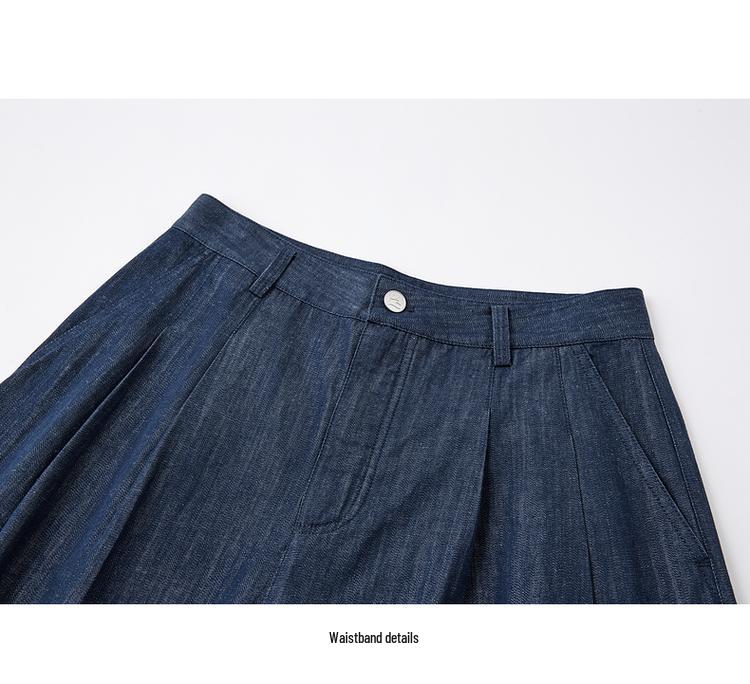Women's HS Lyocell Linen Wide-Leg Pants, Summer Style Straight Fit, Size 25