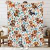 Cute Dachshund Blanket Soft Flannel Cartoon Print Blanket Sofa Bedroom Dormitory Nap Blanket