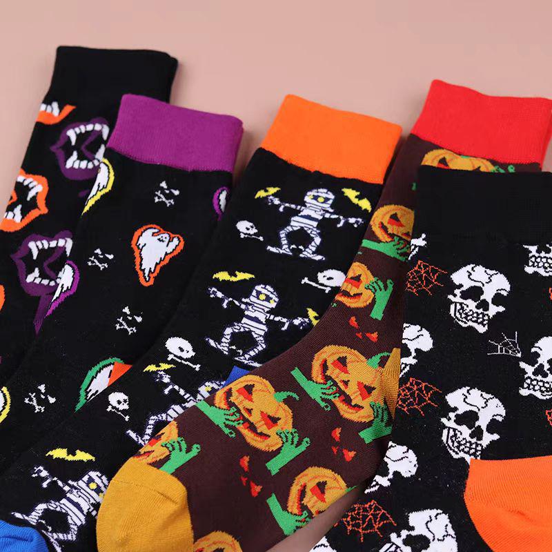 2025 Halloween Pumpkin Mid-Calf Socks for Men & Women - Festive Long Socks for Couples.