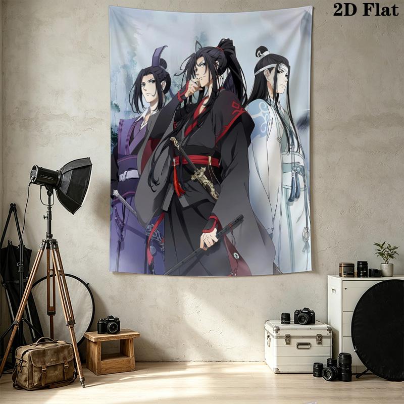 Grandmaster Demonic Cultivation Wall Tapestry Aesthetic Wall Hanging Printed Fabric Blanket Decorative Tapestries for Bedroom Living Room Home Decor
