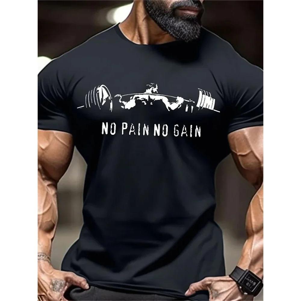 New Men's Fitness T-Shirt Fierce Gym Sports Short-Sleeved Top Quick-Dry Round Neck T-Shirt Fitness Competition Training Clothes