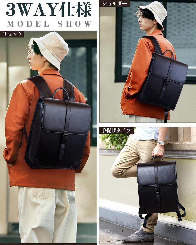 Masa Kawa Genuine Leather School Backpack for Men, Large Capacity, 14-inch Laptop Backpack, YKK Zipper, Waterproof, Casual, Perfect for Business