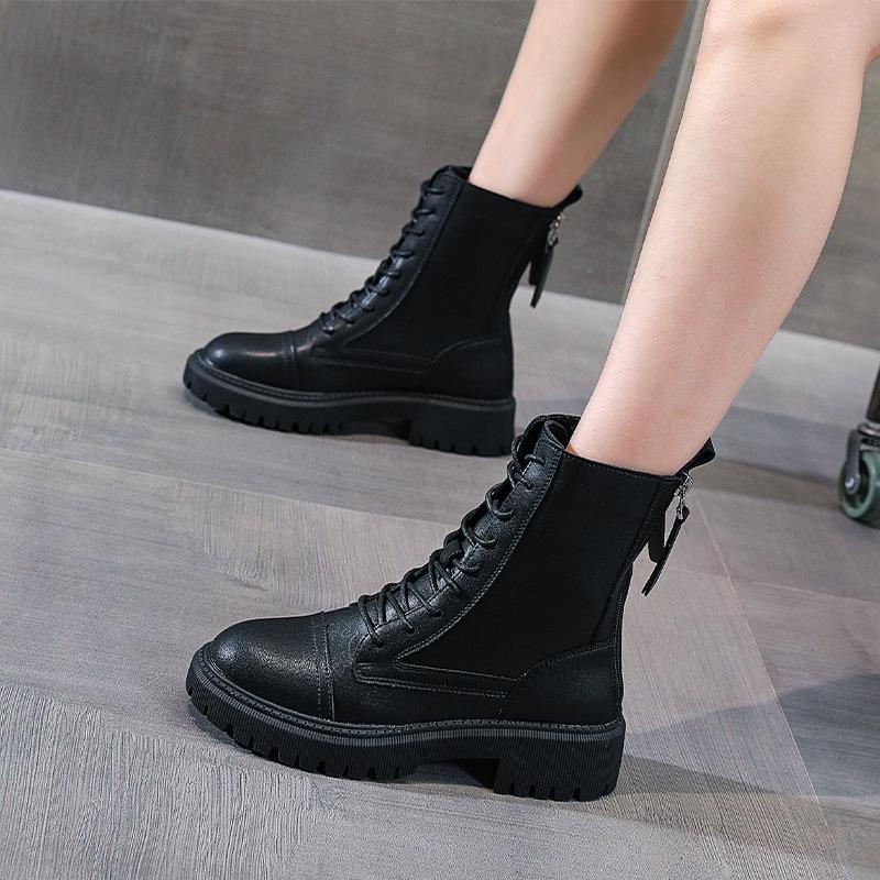 Platform Martin Women's Shoes New Short British Style Spring and Autumn Single Locomotive