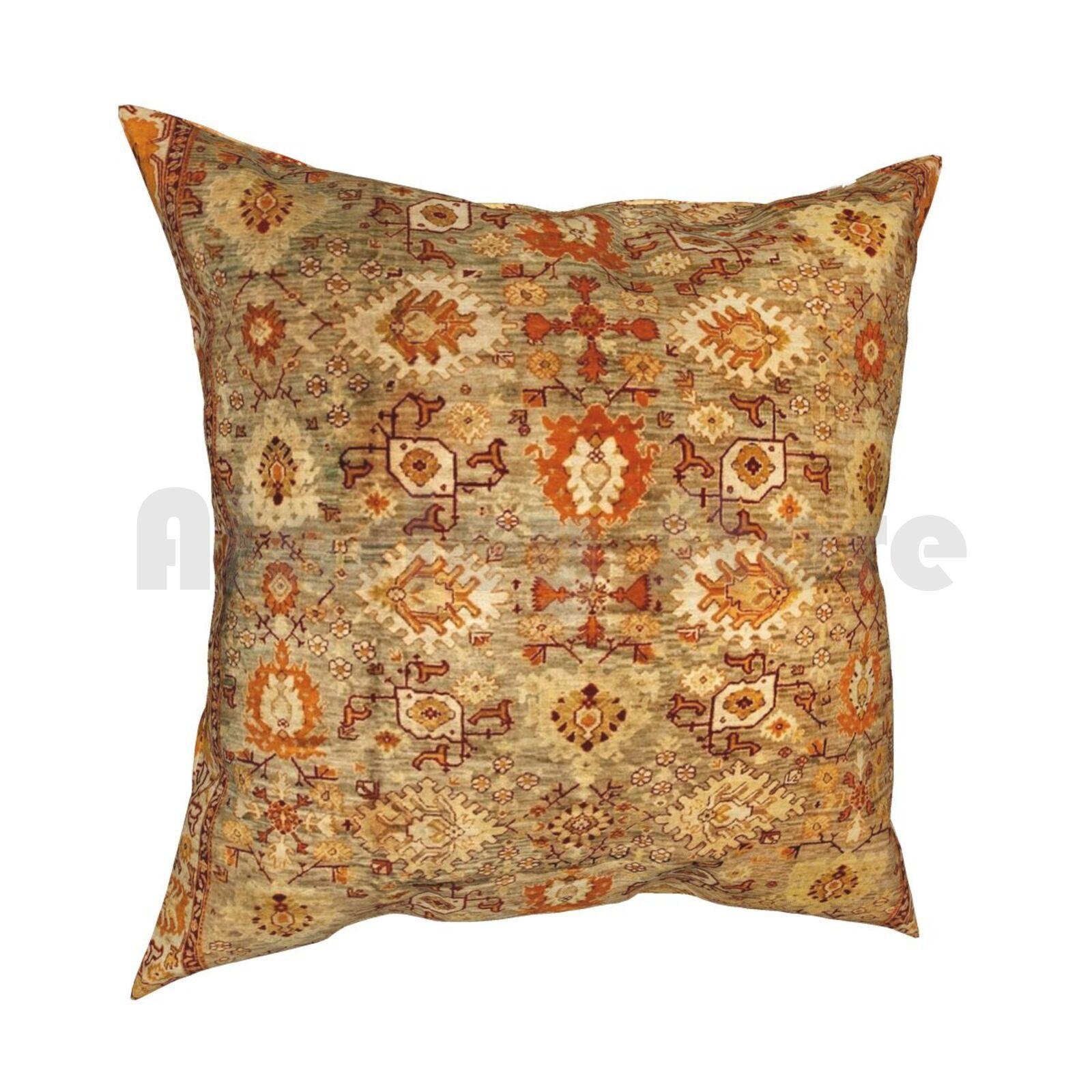 Antique Turkish Oushak Rug Print Pillow Case Printed Home Soft DIY Pillow Cover Vintage Vintage Rug Carpet Persian Tribal 30x30cm 12x12in