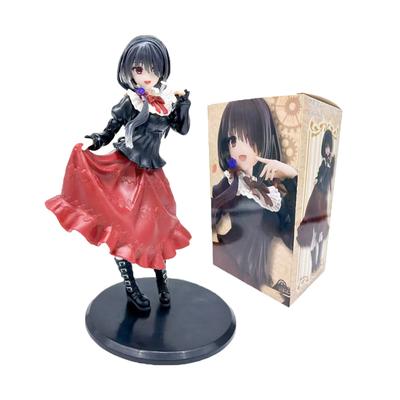 New Gift A LIVE Tokisaki Kurumi Anime Figure Cute Girl Model Toy PVC Black Dress Dress Up Standing Model Car Model Ornaments Toy