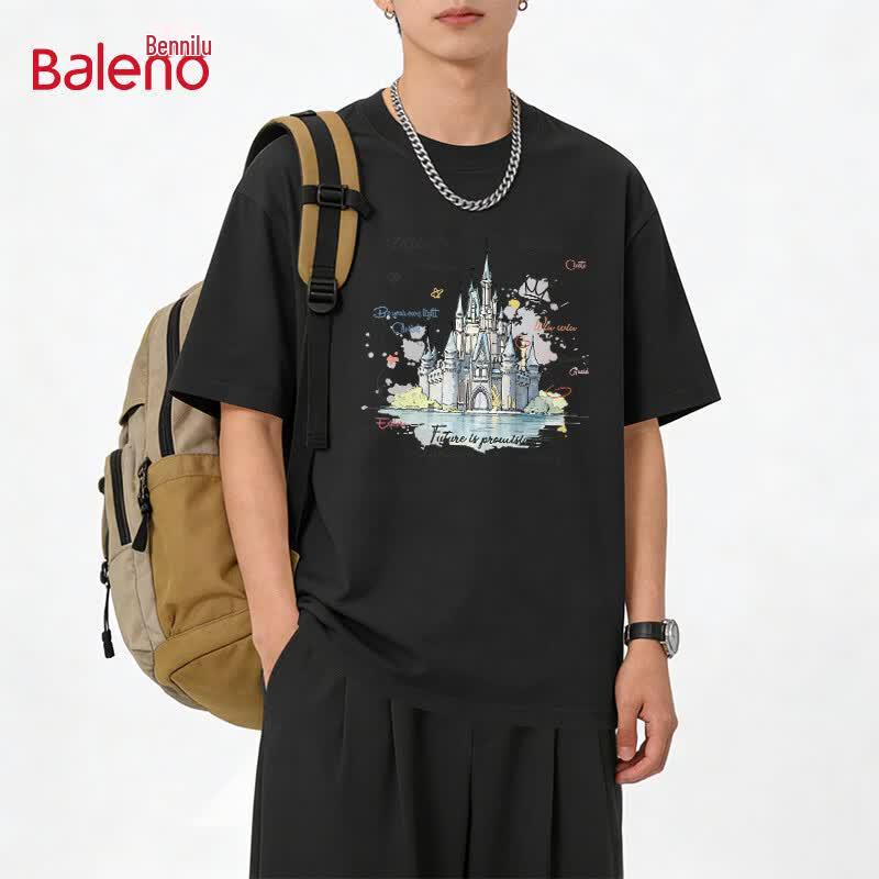 Baleno Men s Cotton Watercolor Castle Print T-Shirt M