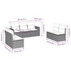 7 Piece Garden Sofa Set with Cushions Light Grey Poly Rattan