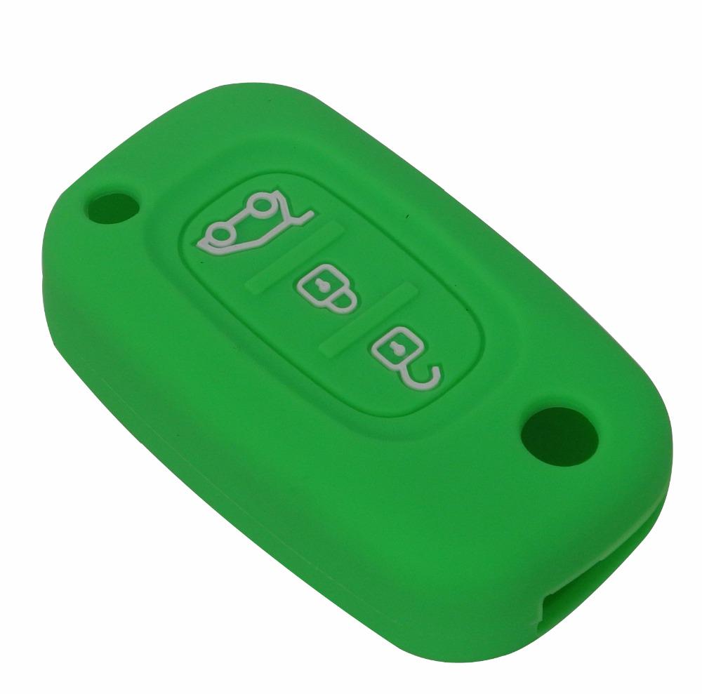 Jingyuqin 3 Buttons Silicone Car Key Case Cover For LADA Priora Sedan Sport Kalina Granta Vesta X-Ray XRay For Renault