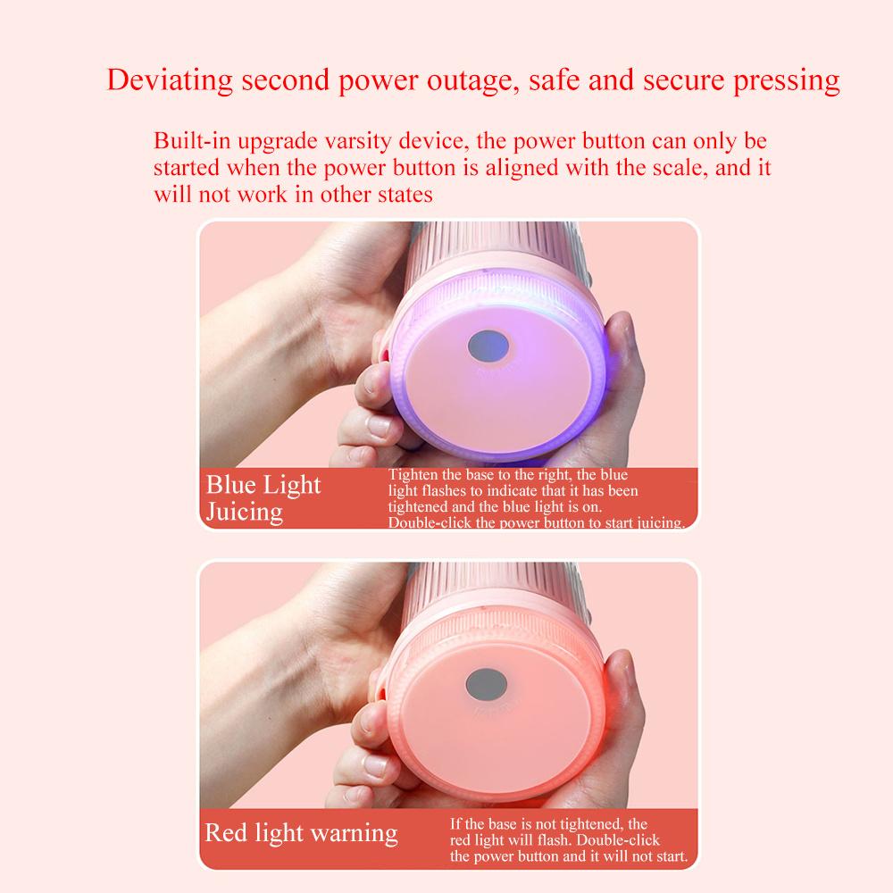 Oppladbare miksere Fresh Frukt Juicers Blå/Rosa USB Portable Juice Flaske Mini Rask Elektrisk Blender Smoothie Ice Maker