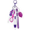 Colorful Ballpoint Pen Set: 4-Color Click Pens, Carabiner, Nurse Pen, Scissors, Penlight, Highlighter, Pocket-Sized.