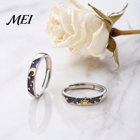 Starry Sky Ring Set Finger Ring, Adjustable Fit Couple Rings, Zinc Alloy Band Matching Bands with Sun Moon Design for Anniversary Daily Wear Romantic