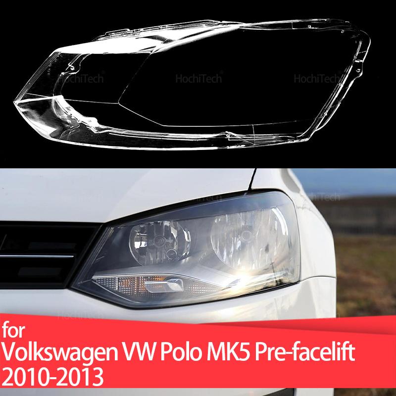 For Volkswagen VW Polo MK5 Pre-facelift 2010-2013 Transparent Housing Front Headlights Lens Shell Cover Lampcover Lampshade