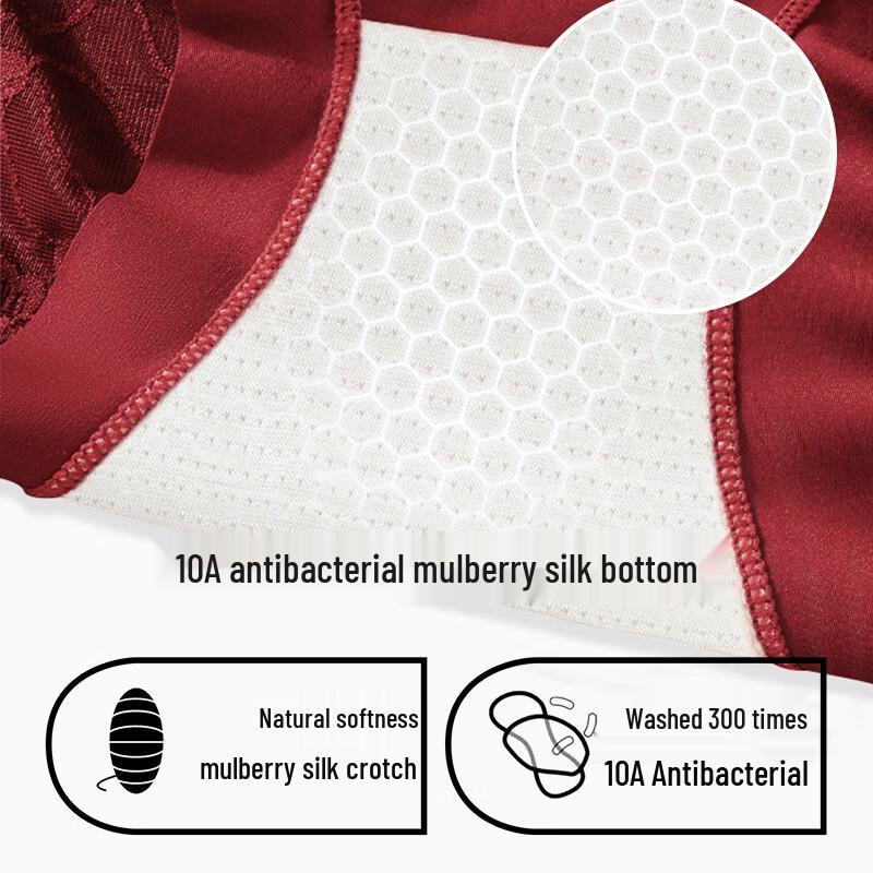 Yalu Women's High-Waist Lace Tummy Control Red Panties (2-Pack)