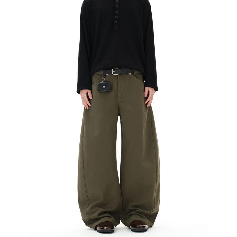 Kisko American Retro Barn-Style Wide-Leg Casual Scimitar Pants for Men and Women, High-End Loose-Fitting Versatile Commuting Pants