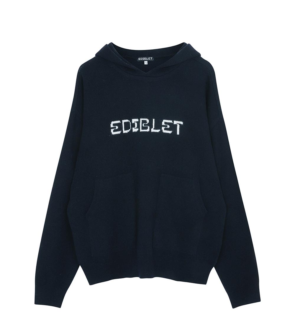 Edible Let Original Logo Wool Hooded Knit Olive/L
