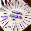 Xiaomi Manicure & Pedicure Kit Available In Gradient Purple-blue Black Rose Golden And Dark Green Portable Professional Nail Care Set