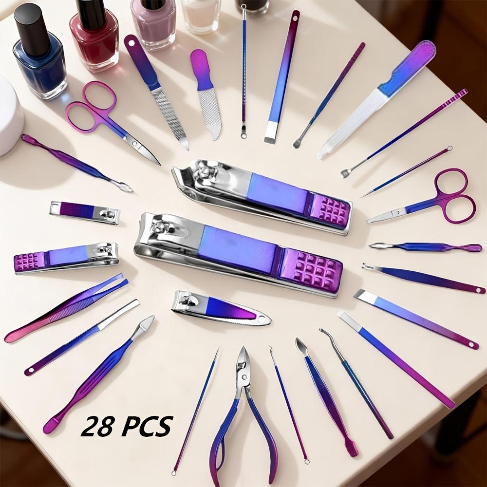 Xiaomi Manicure & Pedicure Kit Available In Gradient Purple-blue Black Rose Golden And Dark Green Portable Professional Nail Care Set
