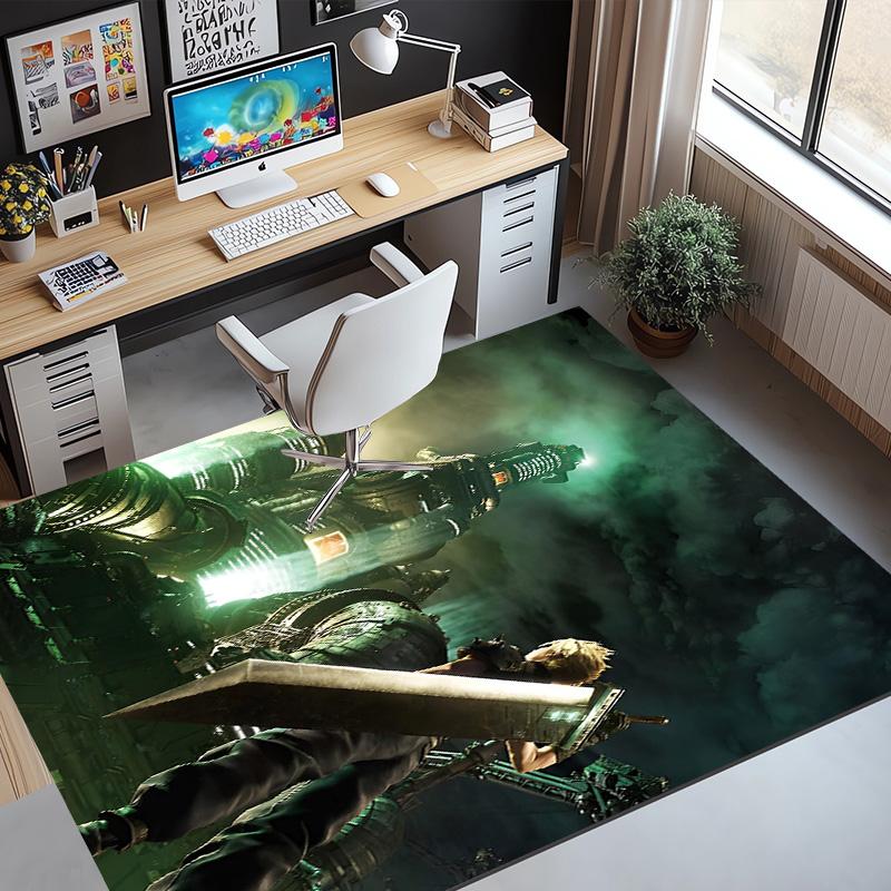 Final Fantasy Pattern Rug, Indoor/Outdoor Mat, for Picnic, Gameroom, Bedroom, Office, Living Room, Home Decor Carpet, Birthday Gift
