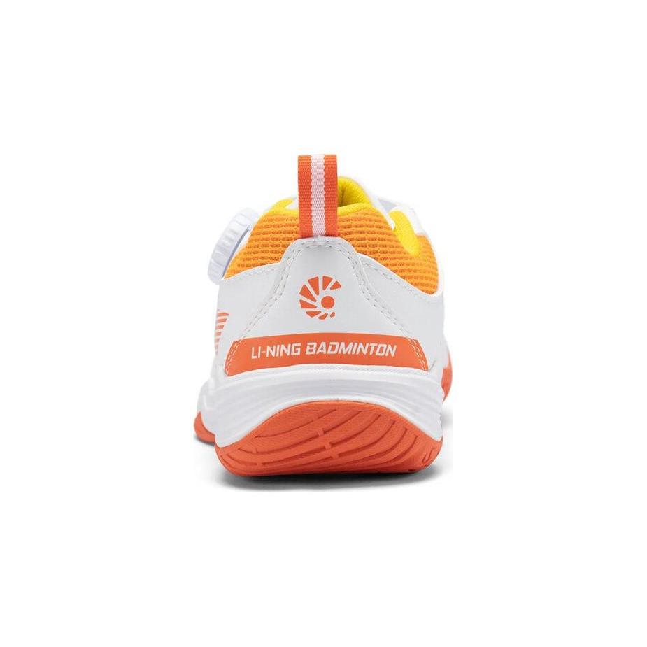 New LiNing Ace KD Anti Kick And Abrasion Resistant Low Top Kids' Training Shoes White Orange AYTT040-2
